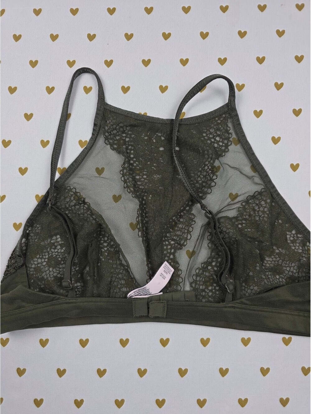 Victorias Secret medium Sage Green Sheer Bralette Bra Top Tank - Picture 2 of 3